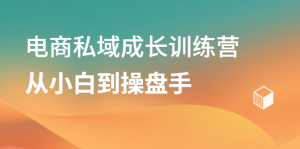 电商私域成长训练营,从小白到操盘手-享创网