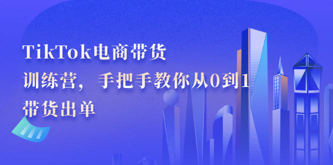 TikTok电商带货训练营，手把手教你从0到1带货出单-享创网