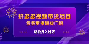 拼多多视频带货项目,多多带货赚钱门道 价值368元-享创网