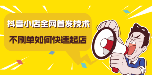 抖音小店全网首发技术,不刷单如何快速起店【视频课程】-享创网