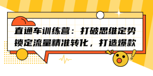 直通车训练营:打破思维定势,锁定流量精准转化,打造爆款-享创网