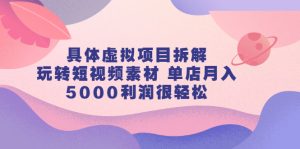 具体虚拟项目拆解，玩转短视频素材，单店月入几万+【视频课程】-享创网