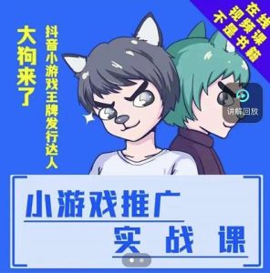 大狗来了:小游戏推广实战课,带你搭建一个游戏推广变现账号-享创网