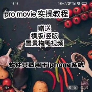 漆十二美食摄影，25​节promovie实操高手课节-享创网