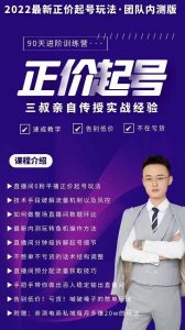 三叔-2022最新正价起号玩法,3小时干货内容,团队内测版-享创网