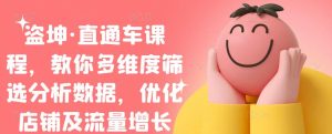 盗坤·直通车课程,教你多维度筛选分析数据,优化店铺及流量增长-享创网