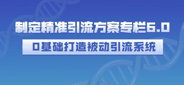 制定精准引流方案专栏6.0，0基础打造被动引流系统-享创网