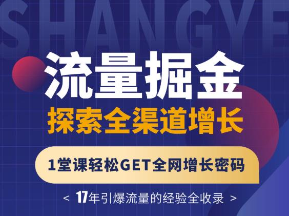 张琦流量掘金探索全渠道增长，1堂课轻松GET全网增长密码-享创网