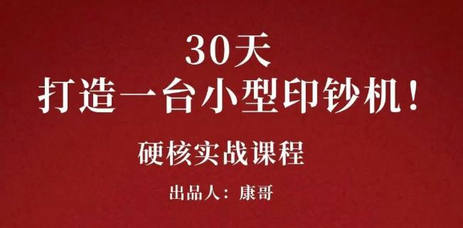 康哥30天打造一台小型印钞机：躺赚30万的项目完整复盘（视频教程）-享创网