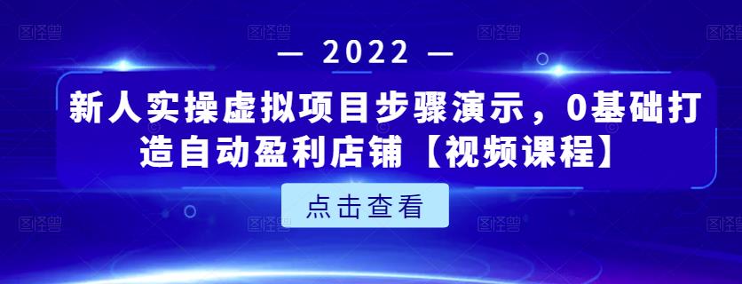 新人实操虚拟项目步骤演示，0基础打造自动盈利店铺【视频课程】-享创网