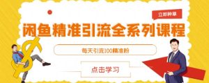 闲鱼精准引流全系列课程,每天引流100精准粉【视频课程】-享创网