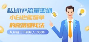 私域IP流量密训：小白也能爆单的微信赚钱法，从月薪三千到月入10000+-享创网