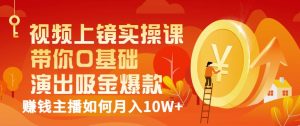 视频上镜实操课：带你0基础演出吸金爆款，赚钱主播如何月入10W+-享创网