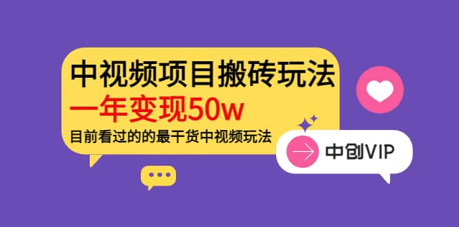 《老吴·中视频项目搬砖玩法，一年变现50w》目前看过的的最干货中视频玩法-享创网