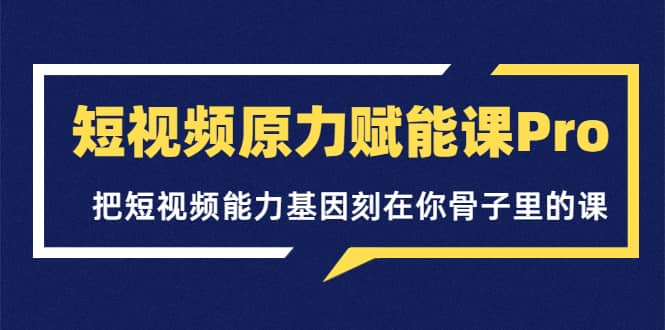 短视频原力赋能课Pro，把短视频能力基因刻在你骨子里的课（价值4999元）-享创网