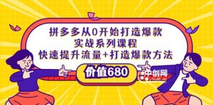 拼多多从0开始打造爆款实战系列课程:快速提升流量+打造爆款方法-享创网