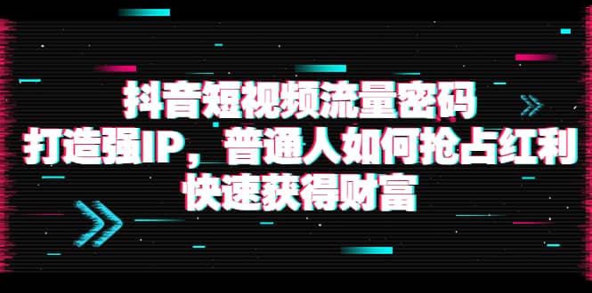 抖音短视频流量密码：打造强IP，普通人如何抢占红利，快速获得财富-享创网