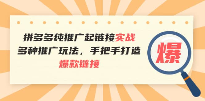 拼多多纯推广起链接实战：多种推广玩法，手把手打造爆款链接-享创网