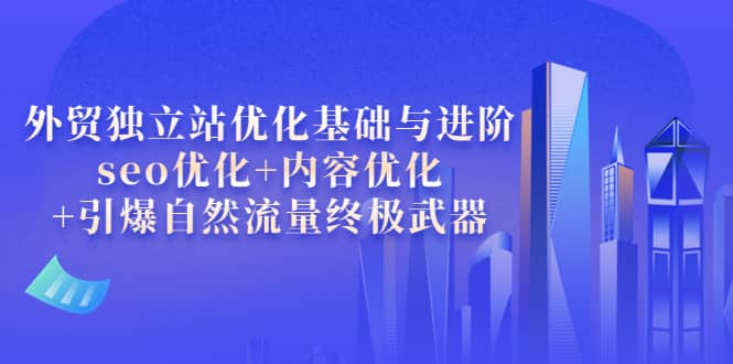 外贸独立站优化基础与进阶，seo优化+内容优化+引爆自然流量终极武器-享创网