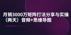 某线下培训:月销3000万矩阵打法分享与实操(两天)音频+思维导图-享创网