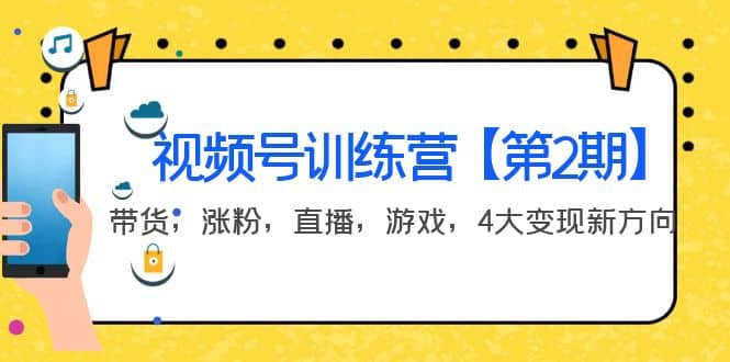 某收费培训：视频号训练营【第2期】带货，涨粉，直播，游戏，4大变现新方向-享创网