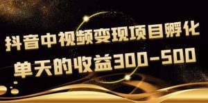 黄岛主《抖音中视频变现项目孵化》单天的收益300-500 操作简单粗暴-享创网