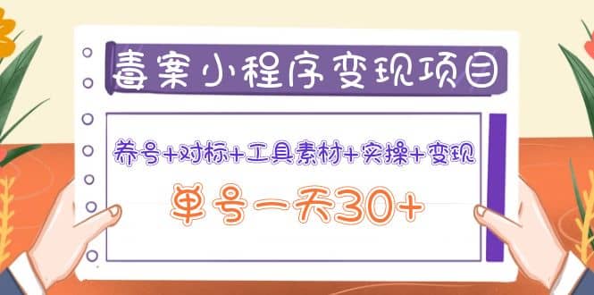 毒案小程序变现项目：养号+对标+工具素材+实操+变现-享创网