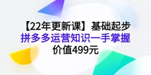 【22年更新课】基础起步，拼多多运营知识一手掌握，价值499元-享创网
