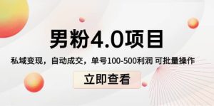 道哥说创业男粉1+2+3+4.0项目：私域变现 自动成交 可批量-享创网