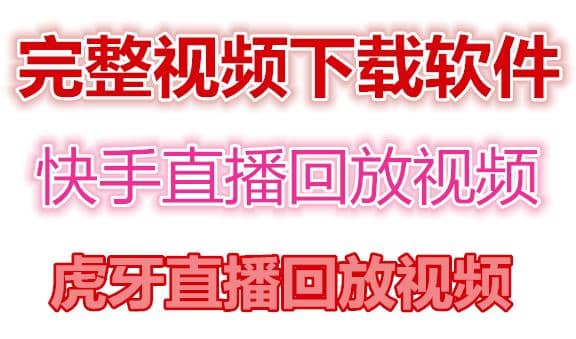 快手直播回放视频/虎牙直播回放视频完整下载(电脑软件+视频教程)-享创网