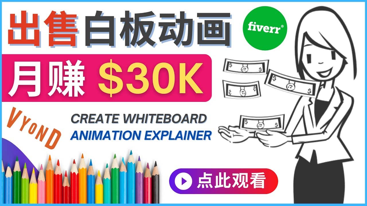 如何用最简单制作白板动画（WhiteBoard Animation）月赚3万美元-享创网