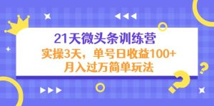 21天微头条训练营，实操3天简单玩法-享创网
