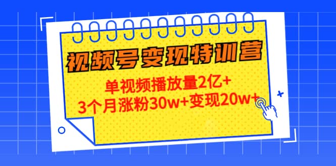 20天视频号变现特训营：单视频播放量2亿+-享创网