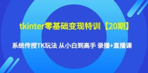 tkinter零基础变现特训【20期】系统传授TK玩法 从小白到高手 录播+直播课-享创网