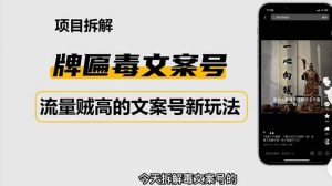 2023抖音快手毒文案新玩法，牌匾文案号，起号快易变现-享创网