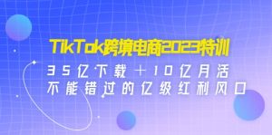 TikTok跨境电商2023特训：35亿下载＋10亿月活，不能错过的亿级红利风口-享创网
