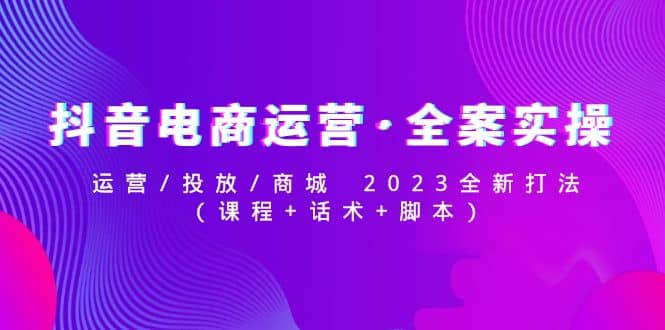 抖音电商运营·全案实操：运营/投放/商城 2023全新打法-享创网