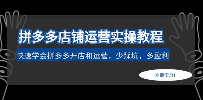 拼多多店铺运营实操教程：快速学会拼多多开店和运营，少踩坑，多盈利-享创网