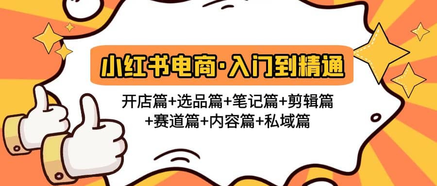 小红书电商入门到精通 开店篇+选品篇+笔记篇+剪辑篇+赛道篇+内容篇+私域篇-享创网