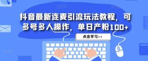 抖音最新连麦引流玩法教程,可多号多人操作-享创网