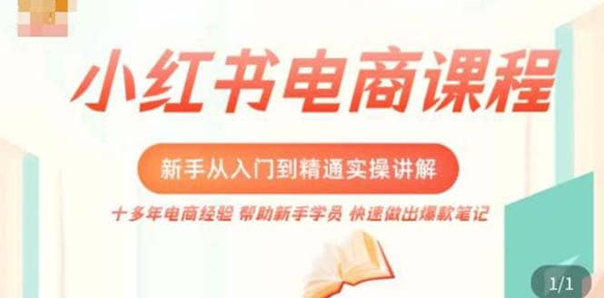 小红书电商新手入门到精通实操课，从入门到精通做爆款笔记，开店运营-享创网