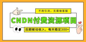 CNDN付费资源项目,不用引流,无需做客服,后期被动收入-享创网