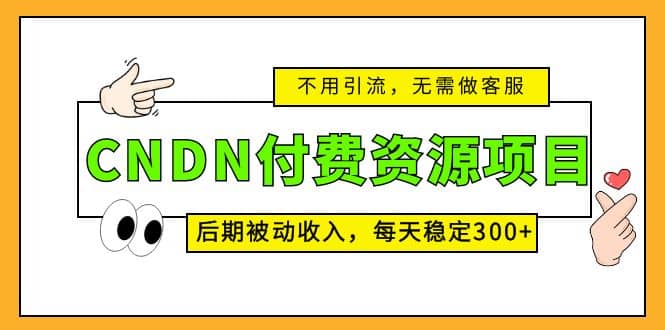 CNDN付费资源项目，不用引流，无需做客服，后期被动收入-享创网