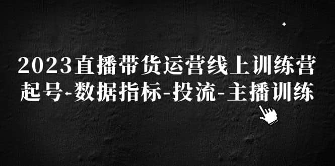 2023直播带货运营线上训练营，起号-数据指标-投流-主播训练-享创网