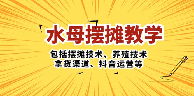 水母·摆摊教学，包括摆摊技术、养殖技术、拿货渠道、抖音运营等-享创网