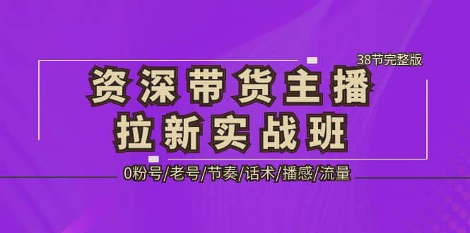 资深·带货主播拉新实战班，0粉号/老号/节奏/话术/播感/流量-38节完整版-享创网