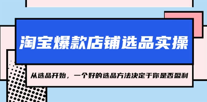 淘宝爆款店铺选品实操，2023从选品开始，一个好的选品方法决定于你是否盈利-享创网