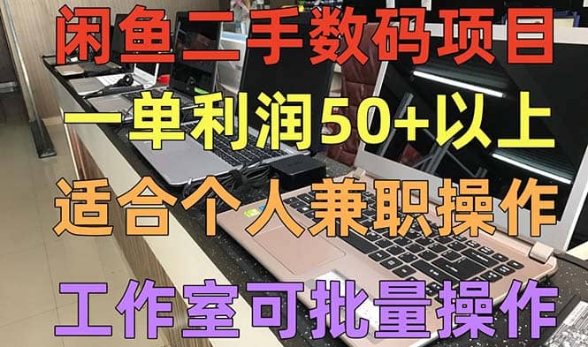 闲鱼二手数码项目，个人副业低保收入，工作室批量放大操作-享创网