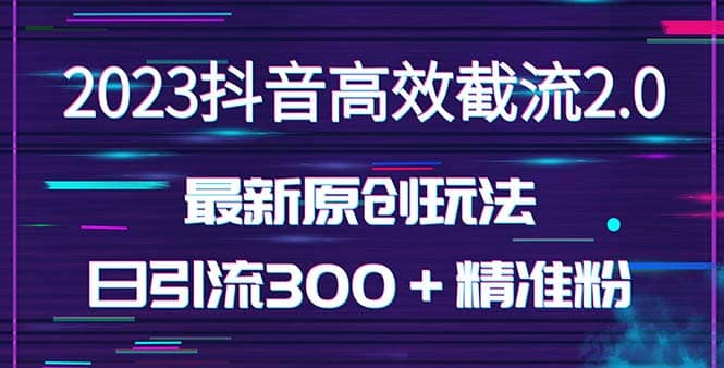 日引300＋创业粉，独家抖音高效截流2.0玩法（价值1280）-享创网