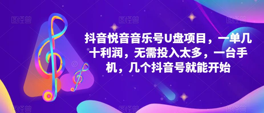抖音音乐号U盘项目 一单几十利润 无需投入太多 一台手机 几个抖音号就开始-享创网